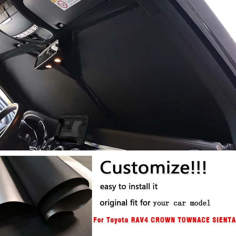 

Customize original fit foldable Heat Insulation Car front Windshield Sunshade Cover For Toyota Fortuner camry harrier 80 Ranger