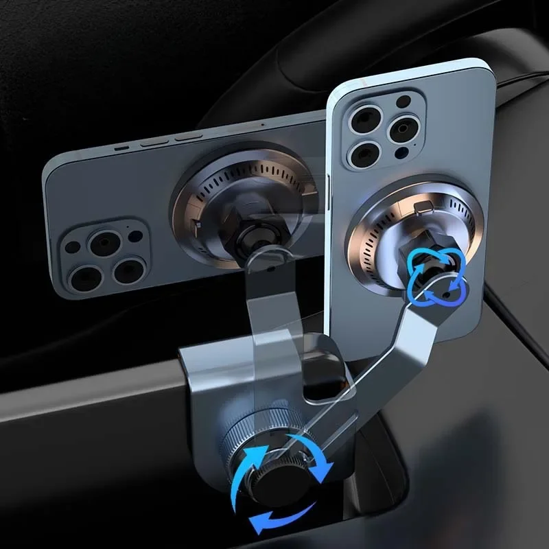 For Volkswagen ID3 ID.3 Car Phone Holder Display Screen Fixed Magnetic Suction Wireless Charging Stand Aluminum Alloy Base Mount