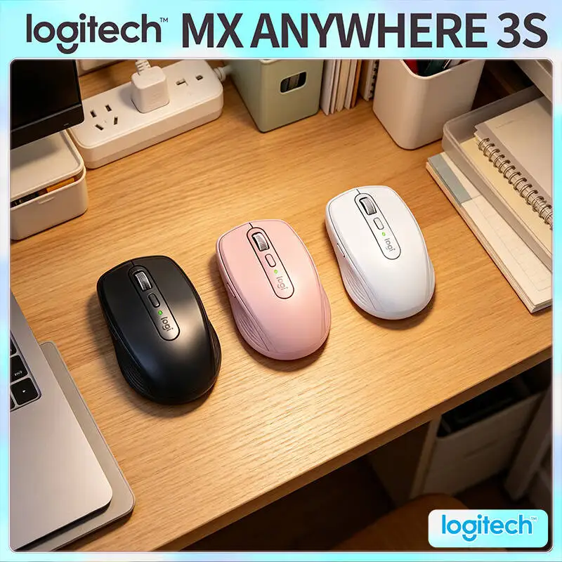 Logitech MX Anywhere 3S Travel Mouse - 8000 DPI, MagSpeed Scroll, 3-Device Connect, Travel-Ready Build, USB-C Charging