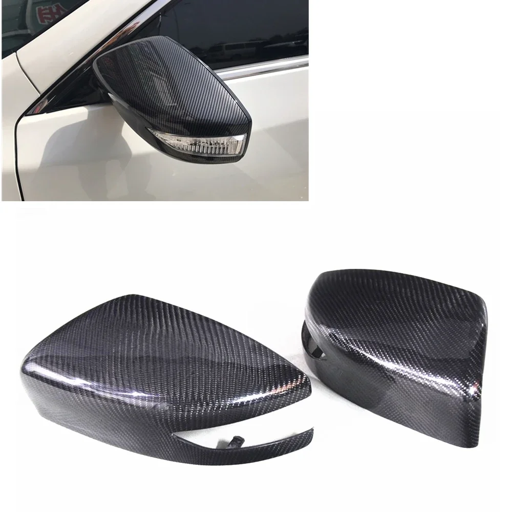 

New！Mirror Cover For Nissan Altima 2013-2015 Replacement Real Carbon Fiber Car Exterior Rear View Caps Case Rearview Shell Clip