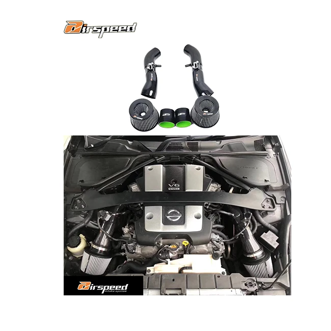 

Airspeed Quality 100% Dry Carbon Fiber Cold Air Intake System With Air Boxes for Nissan 370Z 3.7L