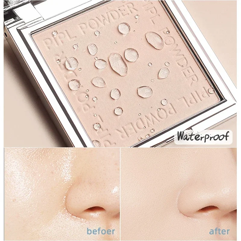 Makeup Compact Concealer Powder Silver Square Brighten Pressed Powder Oil-control Long Lasting Waterproof Girls Cosmetic Powder