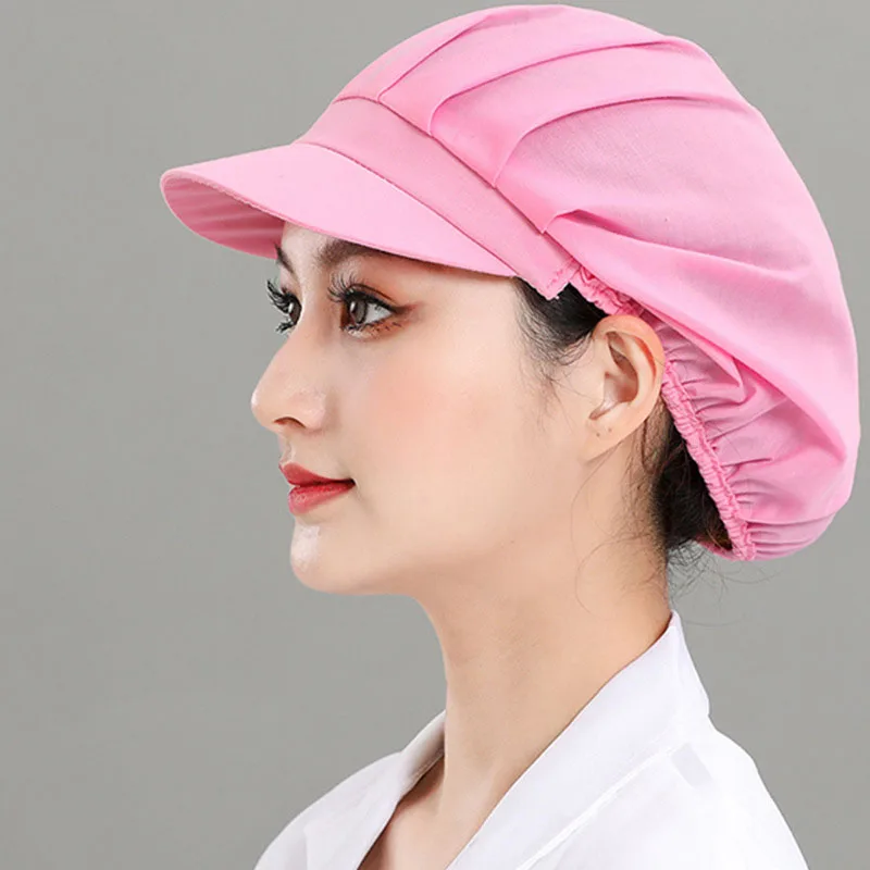 2 stücke Lebensmittel Service Arbeit Hut Chef Hut Kochen Hygienische Kappe Backen Rauch-proof Staub Haar Abdeckung Kappen Hotel küche Koch Kappe