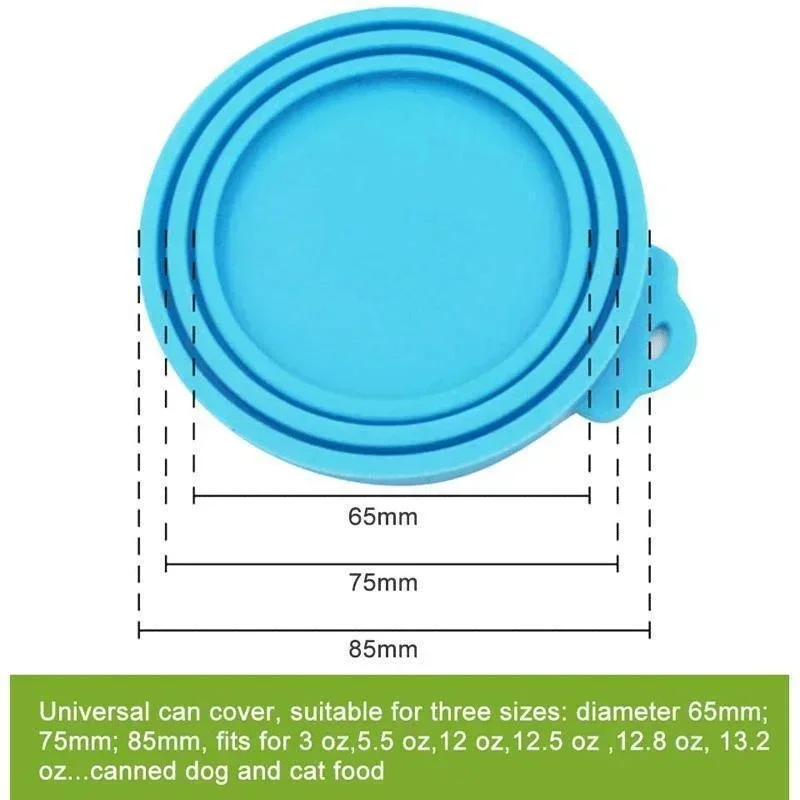 5pcs Silicone Fresh-keeping Lid Pet Can Lid Cat Dog Food Fresh-keeping Three in One Silicone Lid Sealed Silicone Lid Voerbak Dog