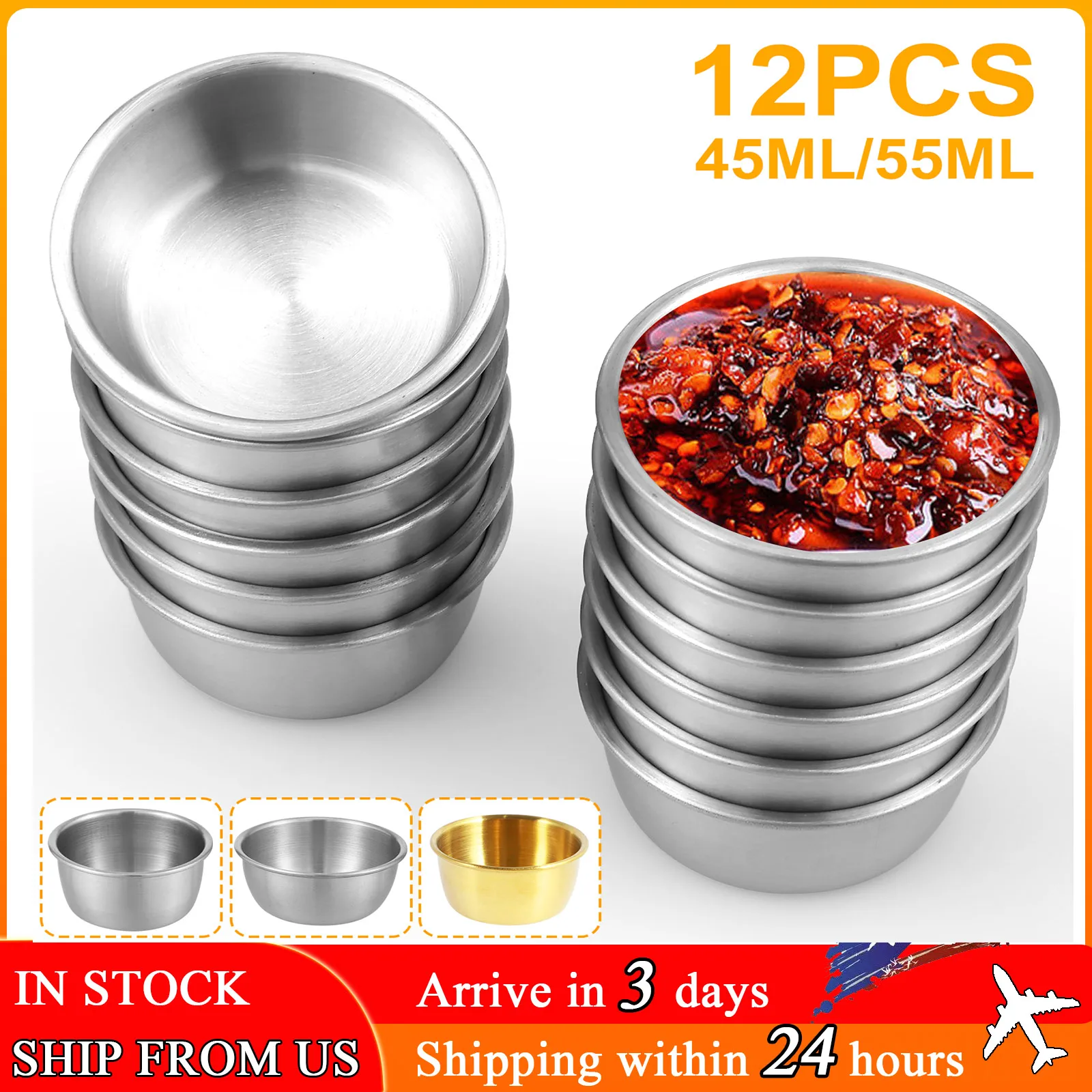 

12/24Pcs Sauce Dipping Bowl Dipping Cups Round Sauce Dishes Mini Reusable Seasoning Cups Dipping Cups Multipurpose Sauce Cups