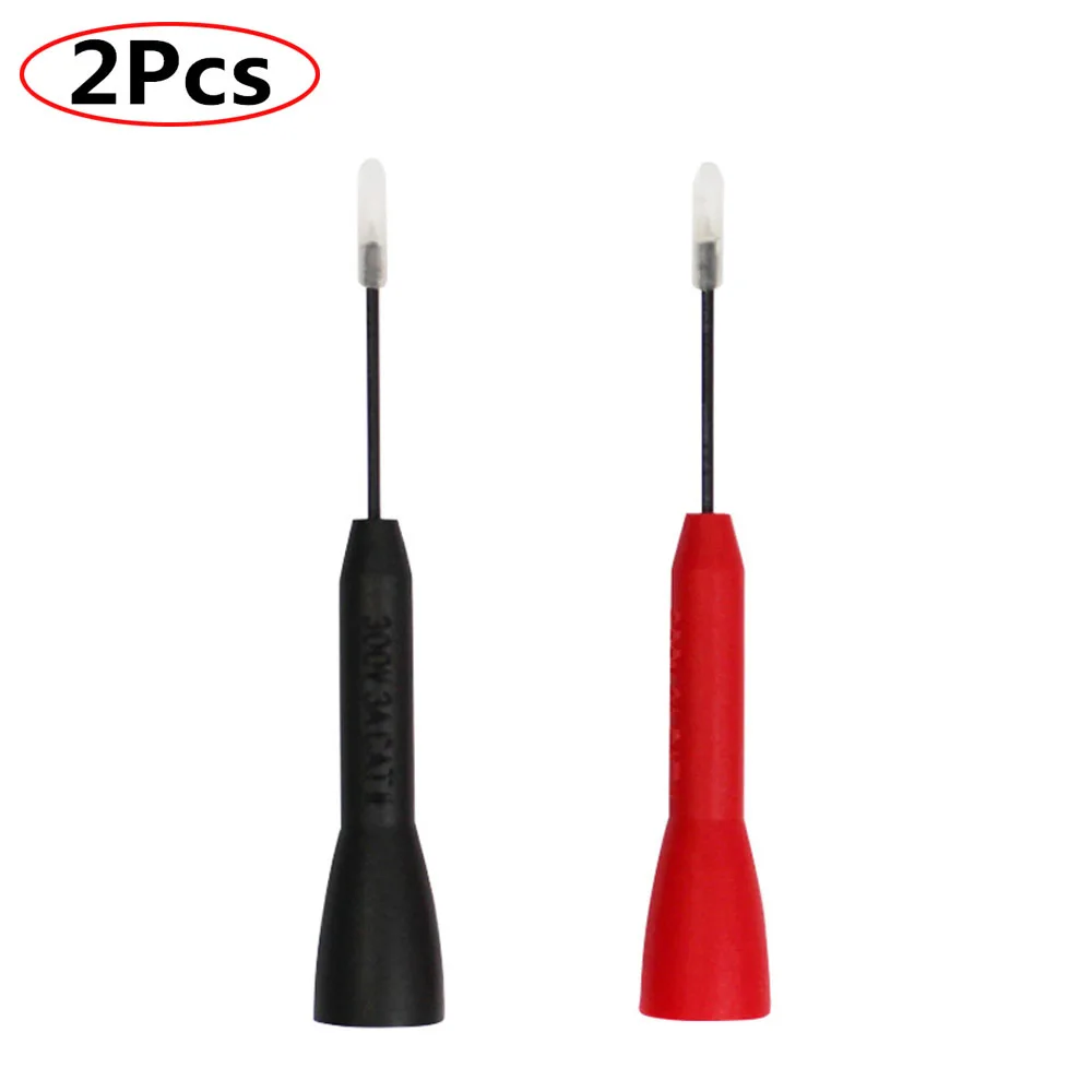 2pcs 1mm Test Probe Insulation Multi-meter Needle Bendable Flexible Probe Stainless Circuit Repair Test Pins For 2mm Test Leads