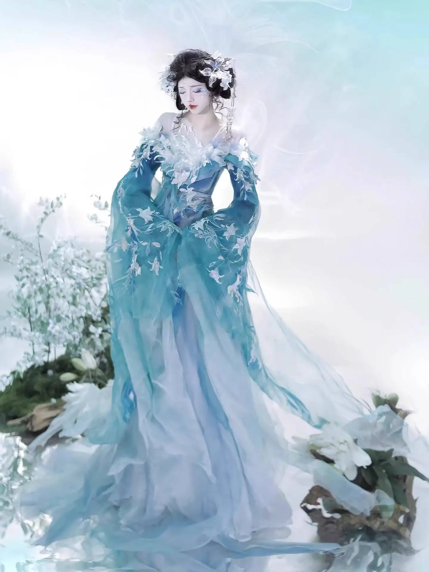New Hanfu Women Heavy Industry Embroidery Hand Over Waist Length Improve Warring States Robe Fiesta Carnival Halloween Cosplay view 5
