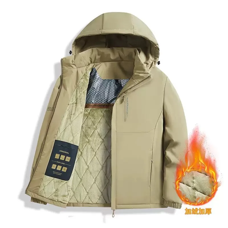 

Winter New Thickened Warm Windproof Hooded Cotton Jacket Men's Casual Loose Outdoor Sports Plus Size High Quality Coat