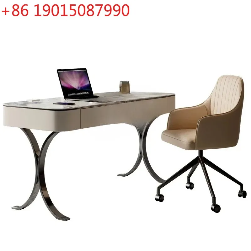 

Итальянский легкий роскошный минималистичный стол для дома и кабинета, высококачественный компьютерный стол с каменной столешницей