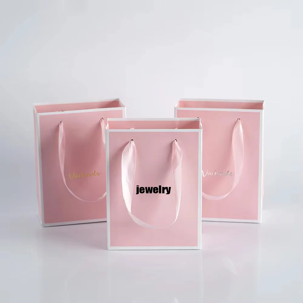 

100pcs/lot Luxury Merchandise Tote Jewellry Cardboard Bag For Clothes Robe Perfume Aromatherapy Packaging Shopping Handbag Bento