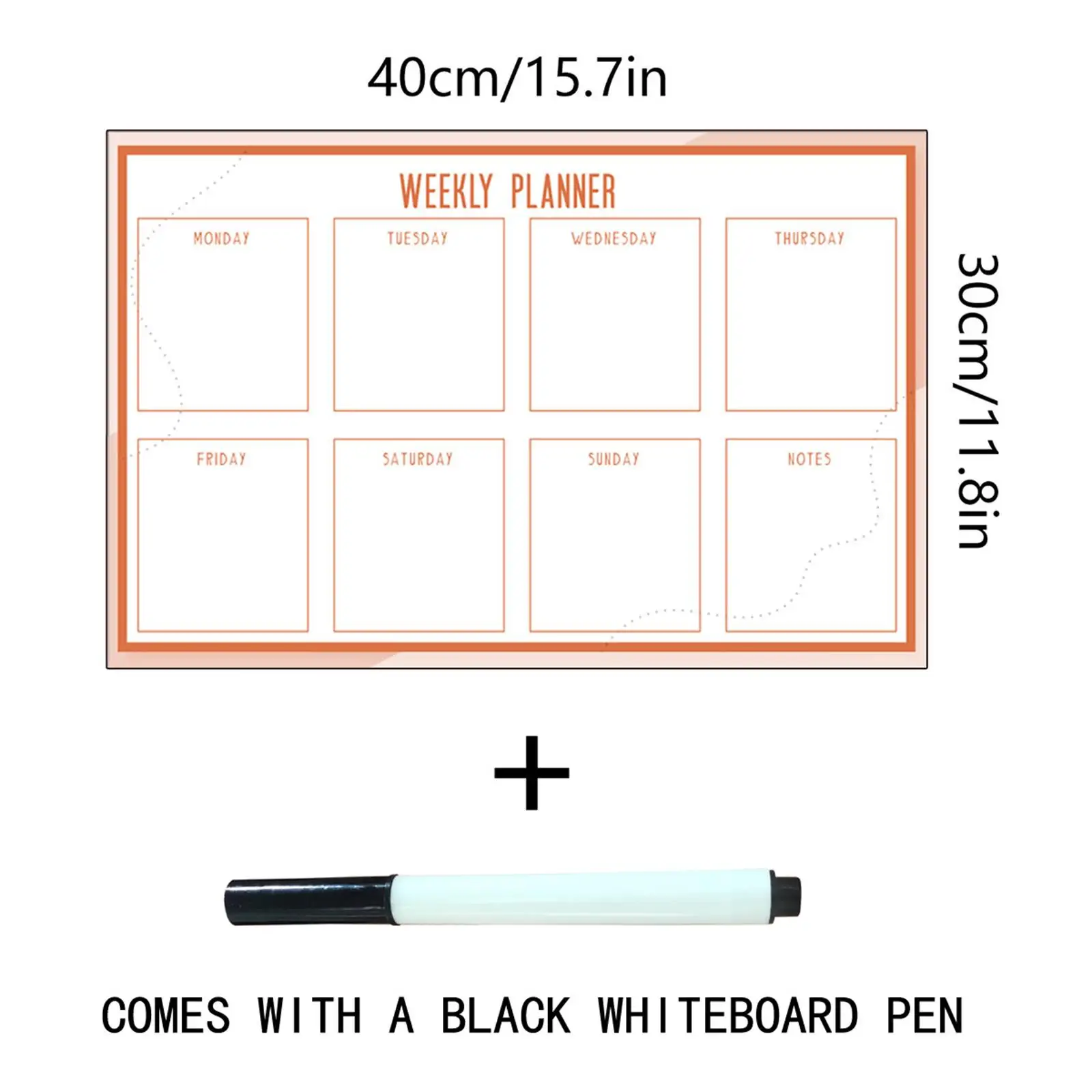 Calendrier hebdomadaire effaçable à sec pour les irritations, tableau blanc, planificateurs de bureau, chambre, 1 ensemble