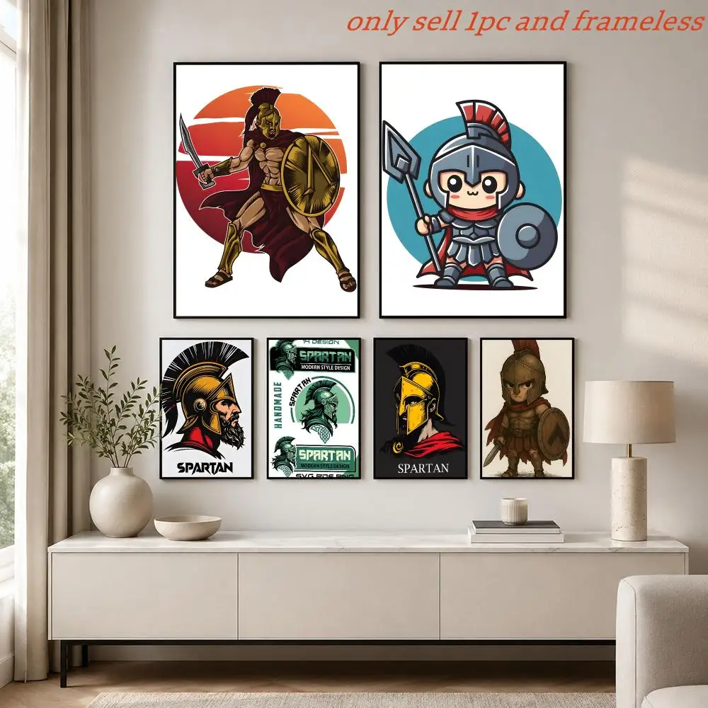 Cute Spartan Warriors Poster Prints Cover Painting Wall Art Picture Living Room Home Decor
