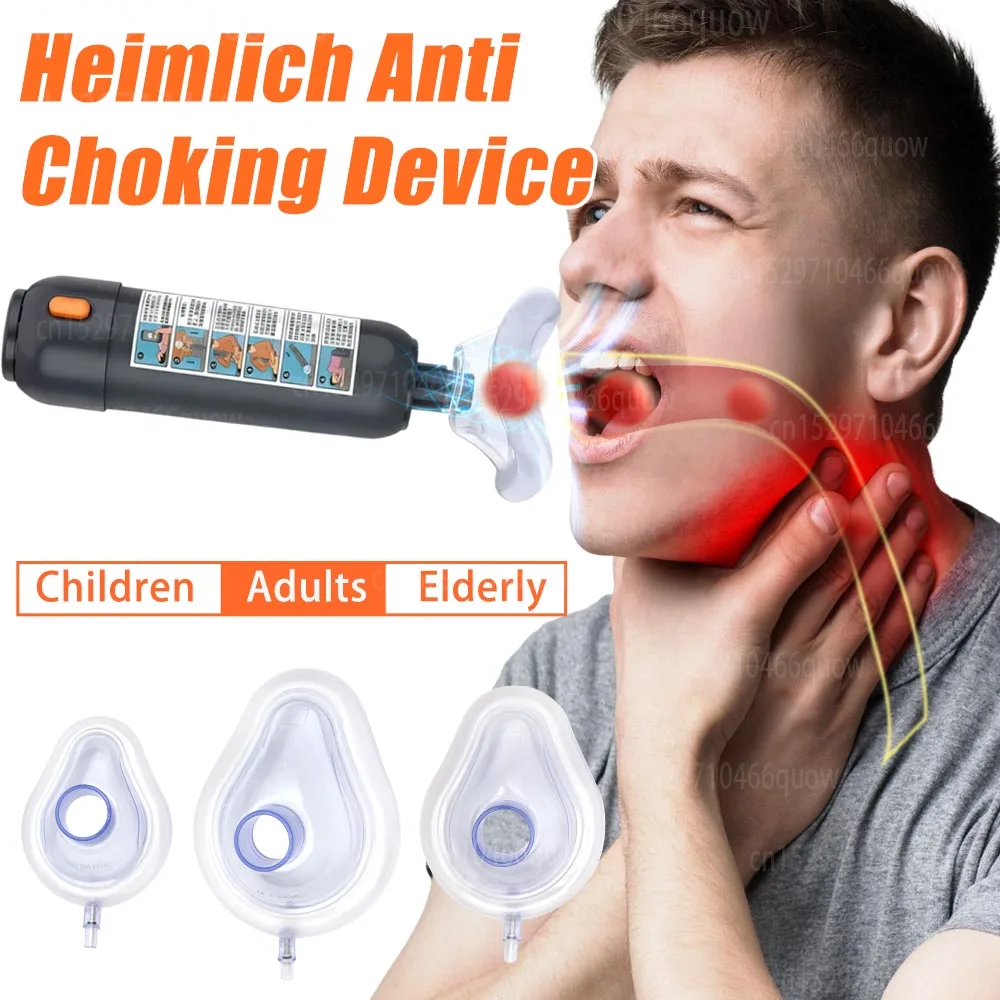 Anti Choking Auto Heimlich First Aid Choking Rescue Device with S&M&L Mask for Adults Kids Rescue Life Saving Suction Emergency