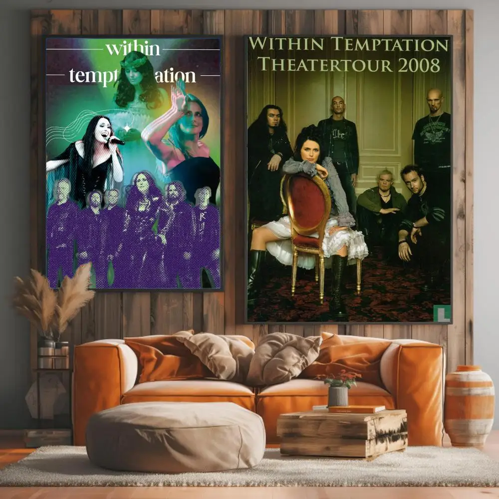 band W-Within Temptation-N Painting Calligraphy Elegant Botanical Decor for Living Room Modern Interior Design