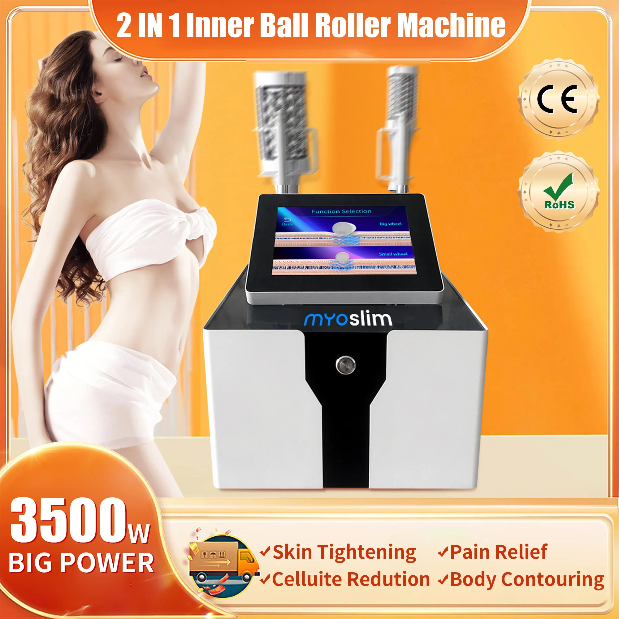 

Myoslim Lnner Ball Roller Machine Body Cellulite Massage Rf Roller Machine Improve Cellulite Facial Body Skin Tightening Device