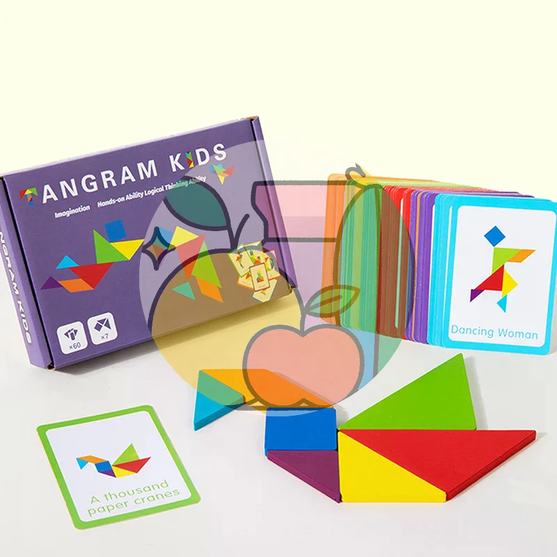 

1 шт. 3D деревянные головоломки Танграм, настольные игры, развивающие игрушки Монтессори для детей, обучающее пособие по геометрическим фигурам для детского сада