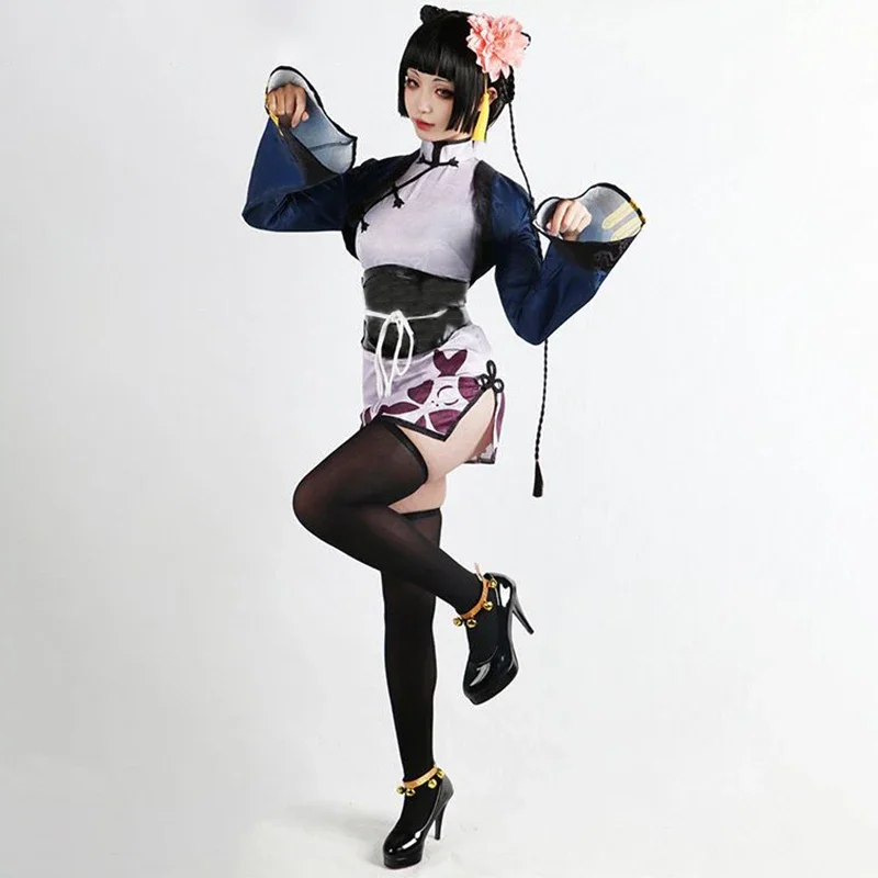 

Ciel Phantomhive Black Butler Cosplay costume, Japanese anime, carnival party uniform, blue cat, cheongsam