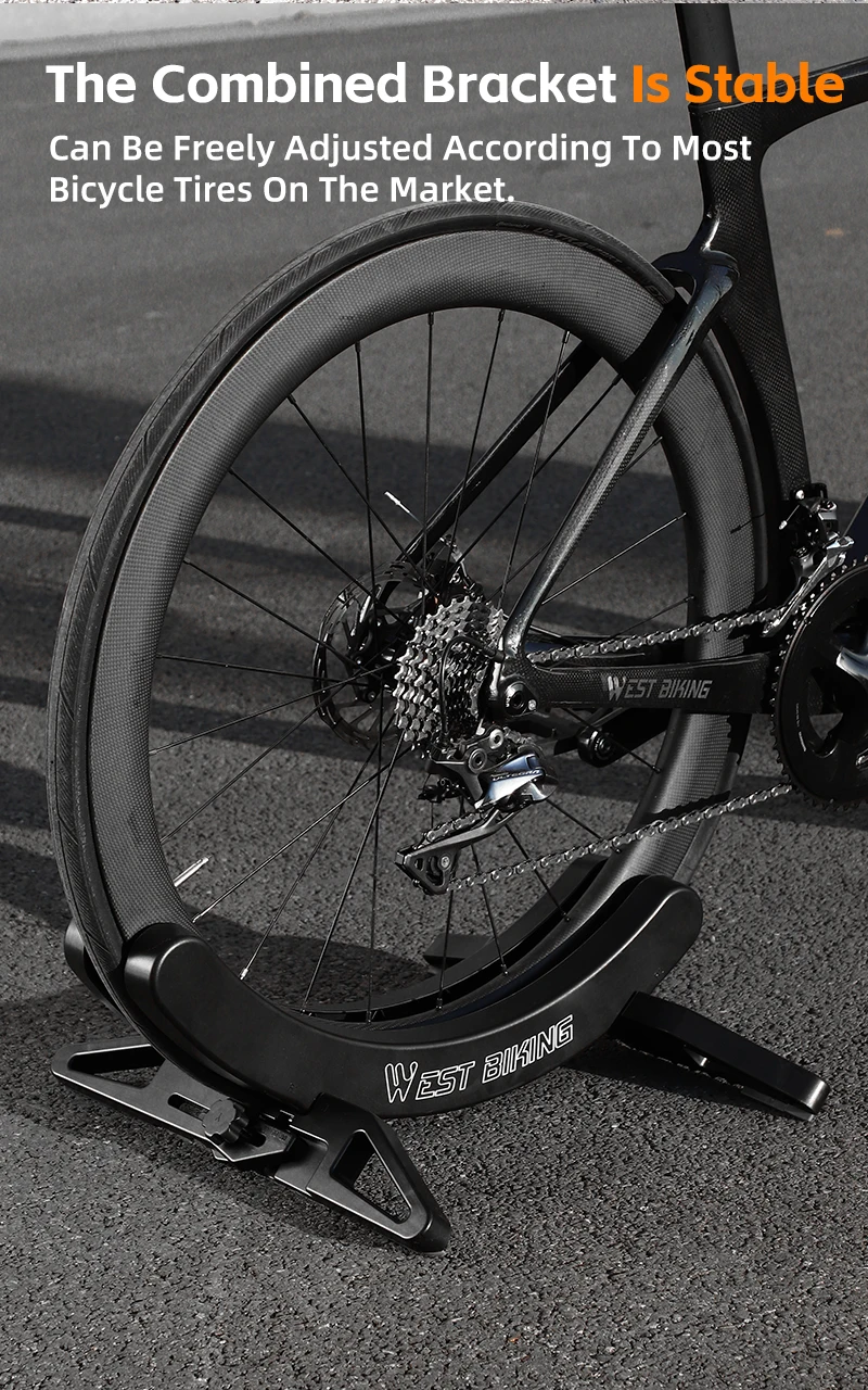 WEST BIKING Fahrrad-MTB-Bodenständer, Indoor-Fahrradparkständer, verstellbar, vielseitig anpassbar für Rennrad- und Mountainbike-Zubehör – Detail 6
