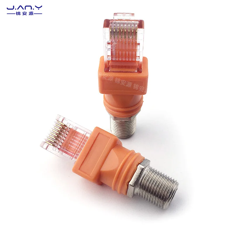 RJ45 metric to inch threaded cable TV F female network crystal head to BNC coaxial cable line finder