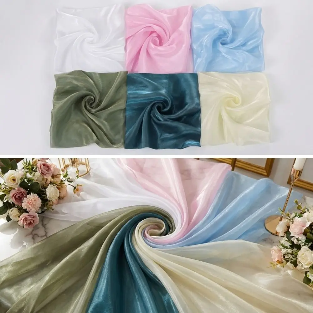 Durable Water Light Finish Organza Fabric Shimmer Mercerized Tulle Fabric Lightweight Backdrop Curtain Fabric Wedding Party