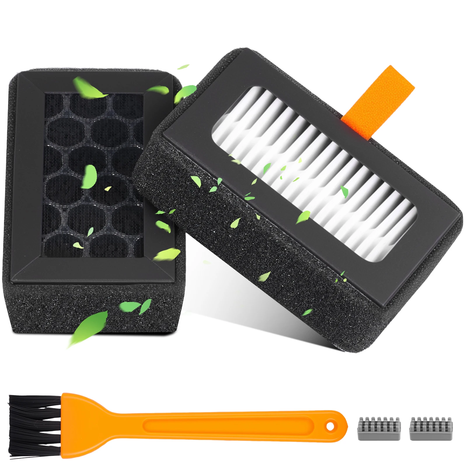 

5Pcs HEPA 13 + Activated Carbon Combo Air Filter Fits X1C/X1/P1S 3D Printer Models with Silicone Nozzle Brush and Cleaning Brush