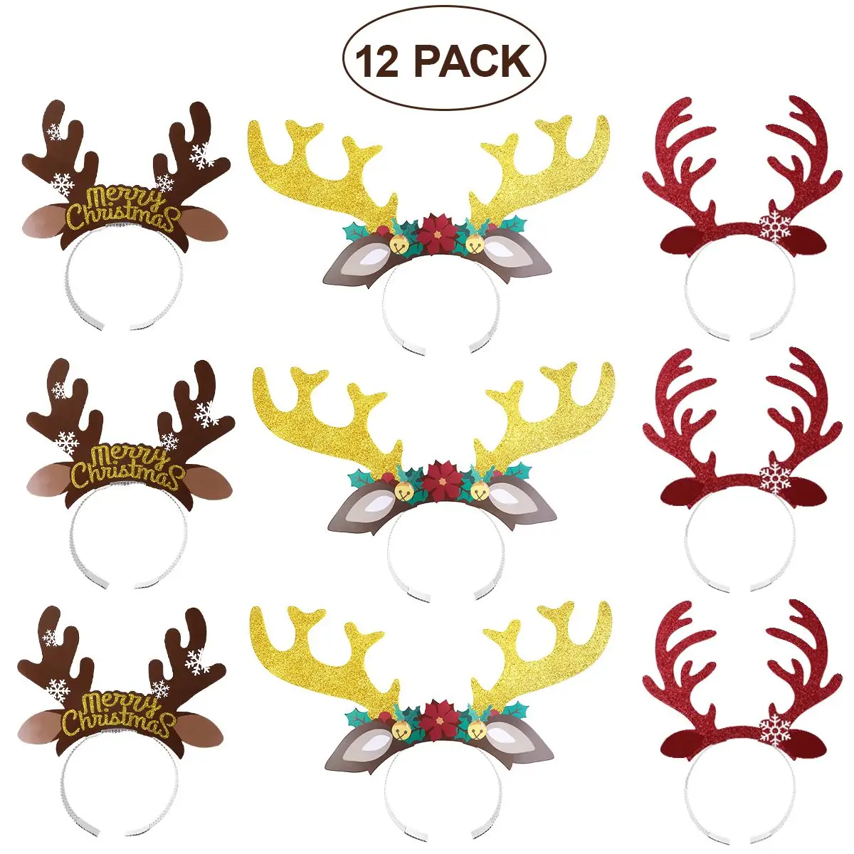 

Christmas Headbands Costume Accessories Adult Earth Tones Bulk Fake Reindeer Hair Child