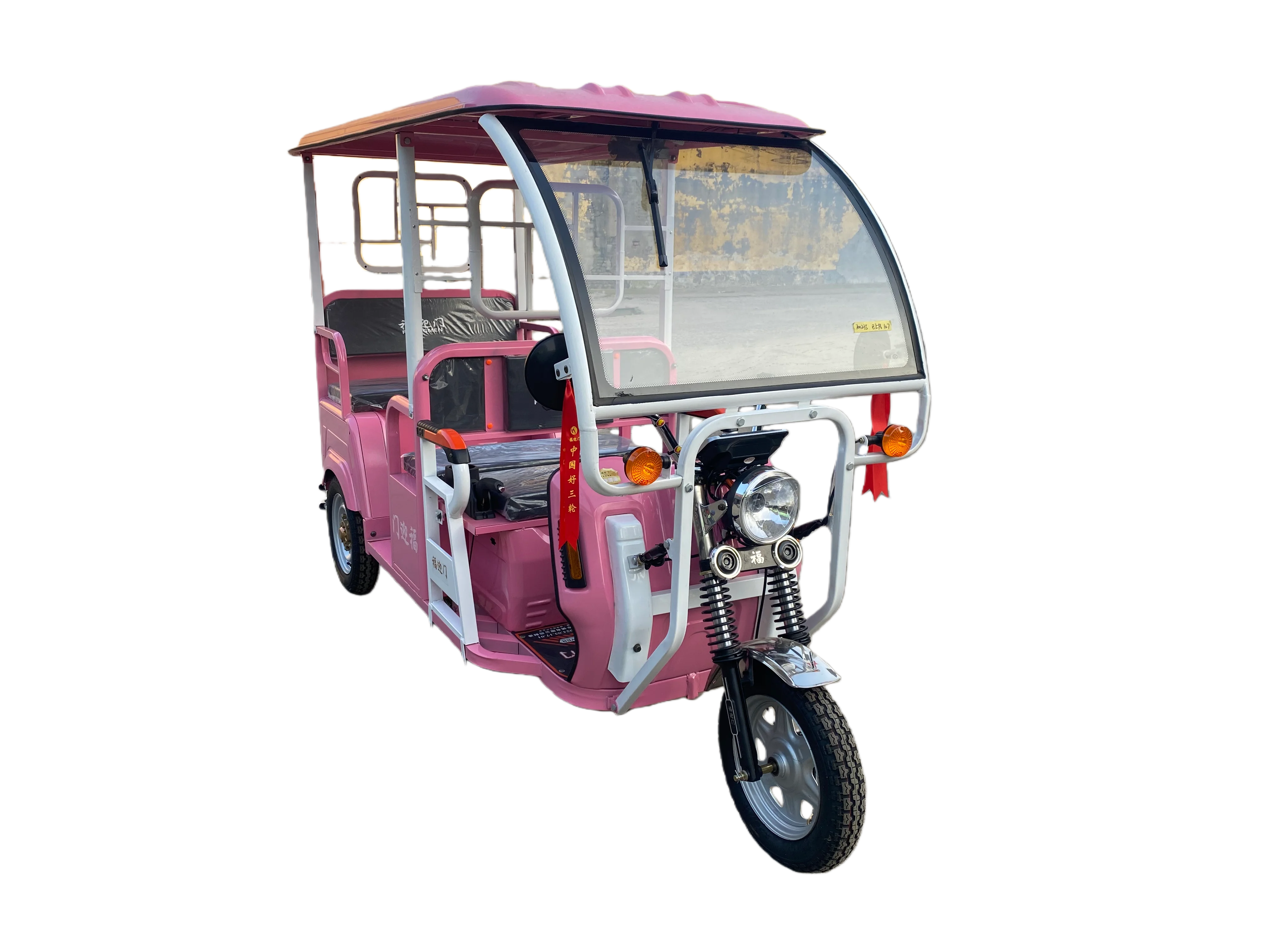 4-Seat Electric Sightseeing Tricycle, Passenger Shuttle Golf Cart for Hotel Resort Campus Transport