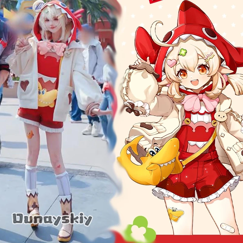

Game Genshin Impact Klee Cosplay Costume kawaii Furry Lolita Adult Women Wig Fullset Halloween Carnival Theme Party Dress Up