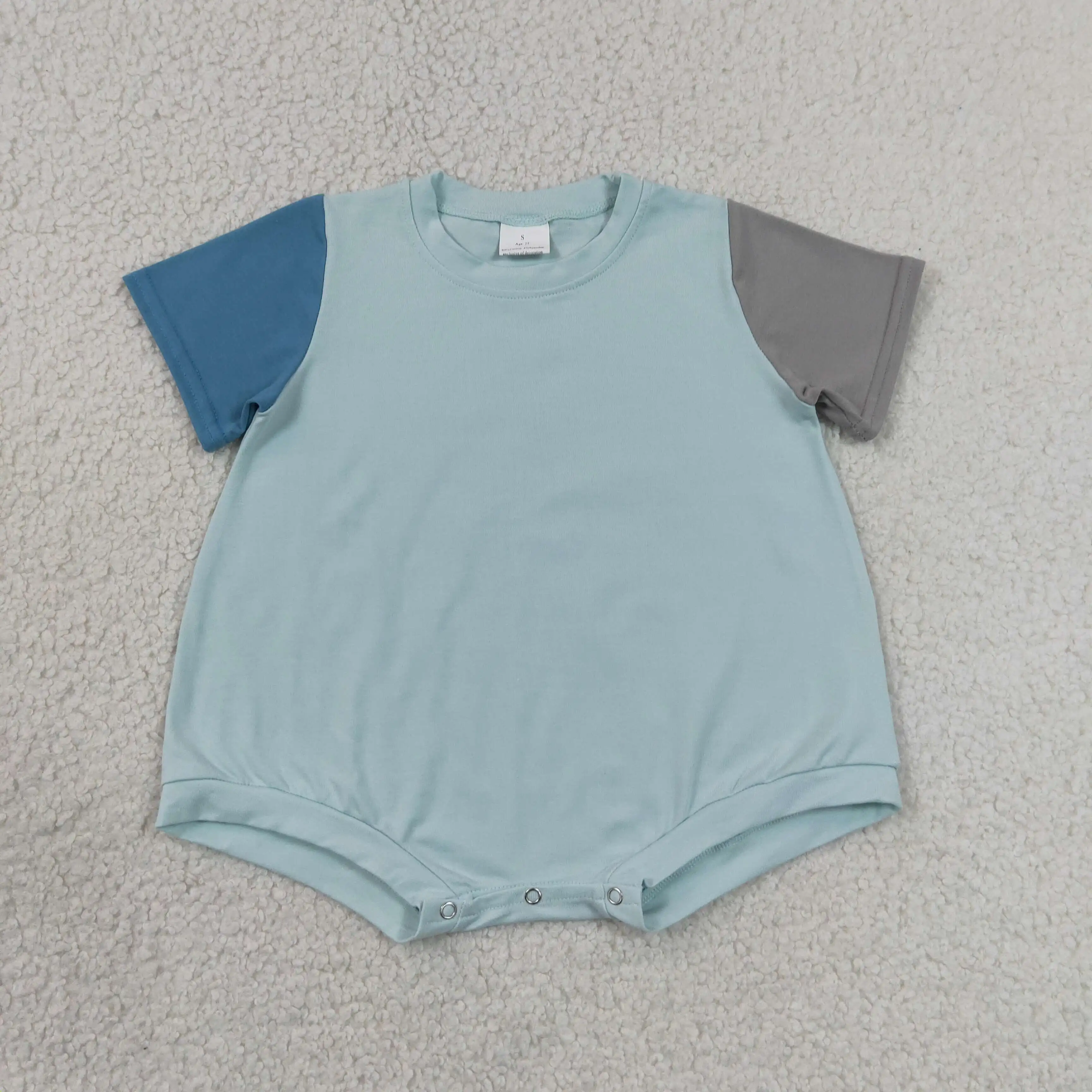 Wholesale Infant Newborn Short Sleeves Coverall Baby Boy Cotton Blue Bodysuit Kids Toddler Romper Children Boys Summer Clothes