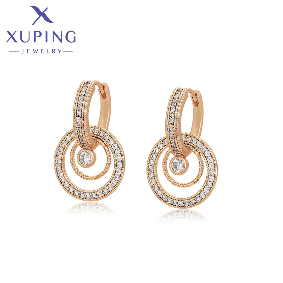 Xuping Jewelry New Arrival Elegant Hoop Earring with Gold Color for Women Gift X000023764