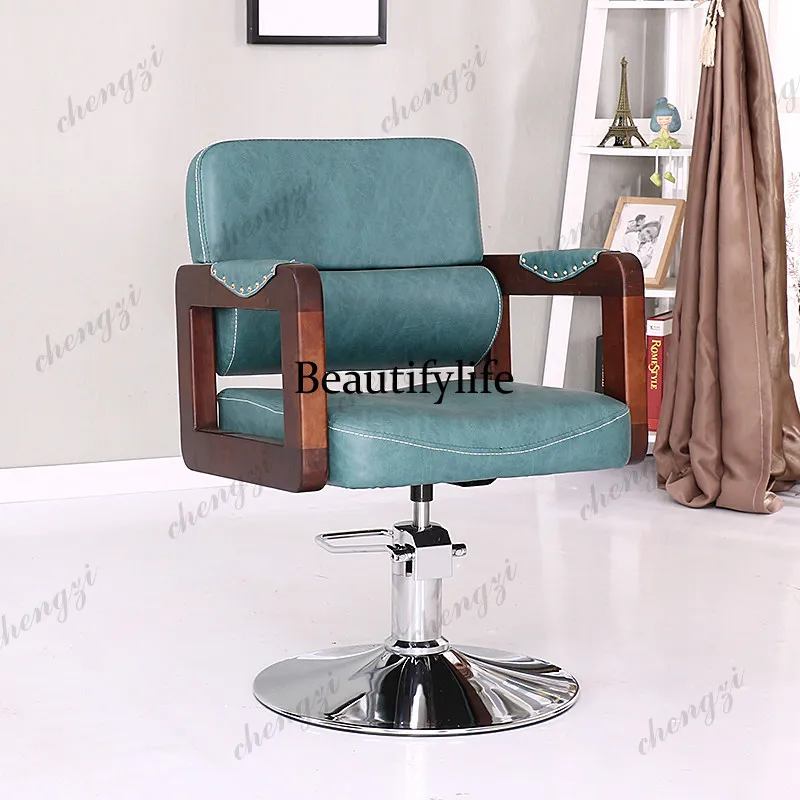 TTT Hair salon special wrought iron beauty salon cutting chair retro barber chair beauty salon supplies