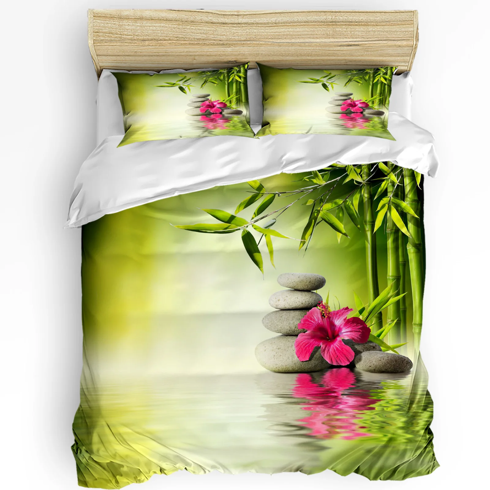 

3pcs Bedding Set Flower Stone Pink Orchid Reflection Home Textile Duvet Cover Pillow Case Boy Kid Teen Girl Bedding Covers Set