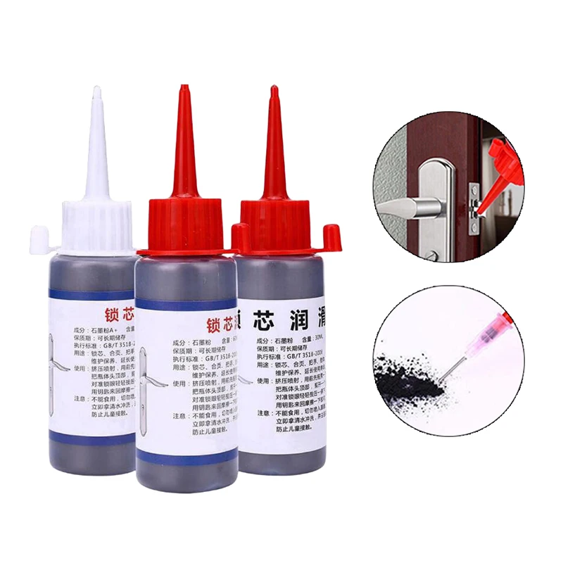 1PC Natural Lock Core Multi Purpose Household Lubricant For Door Lock Core Window Guides Keys 60ml Graphite Powder Lubricant