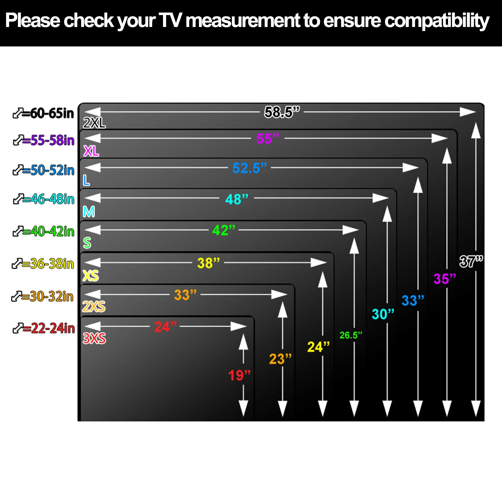 Outdoor TV Cover 600D Waterproof Weatherproof Outside Flat TV Screen 360° Protectors with Pocket Television Case Dust Covers