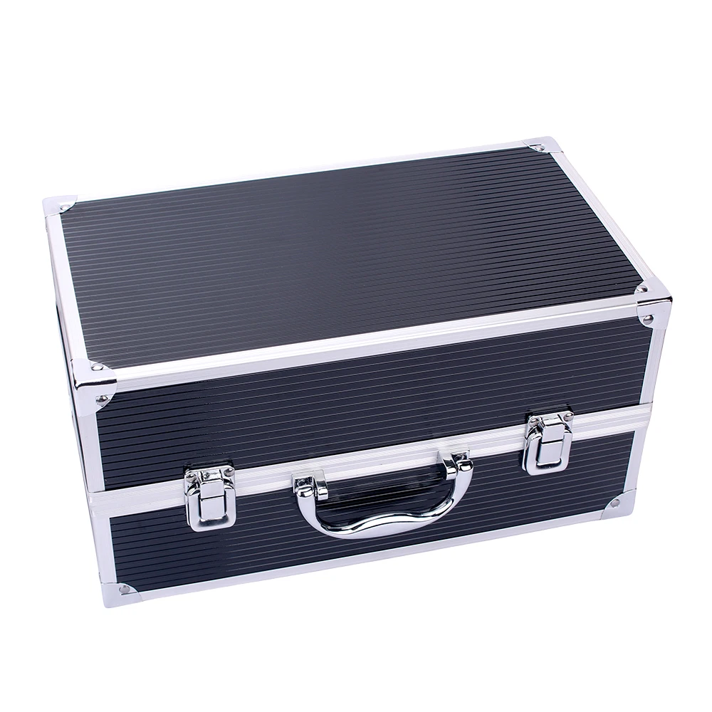 20-Slot Black Striped Watch Case Aluminum Suitcase Case Jewelry Collection Box Portable Large Capacity Watch Box Gift box