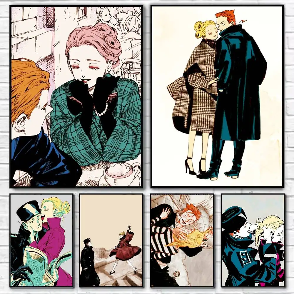Emma x Aleksander Veil Manga Poster Self-adhesive Art Waterproof Paper Sticker Coffee House Bar Room Wall Decor