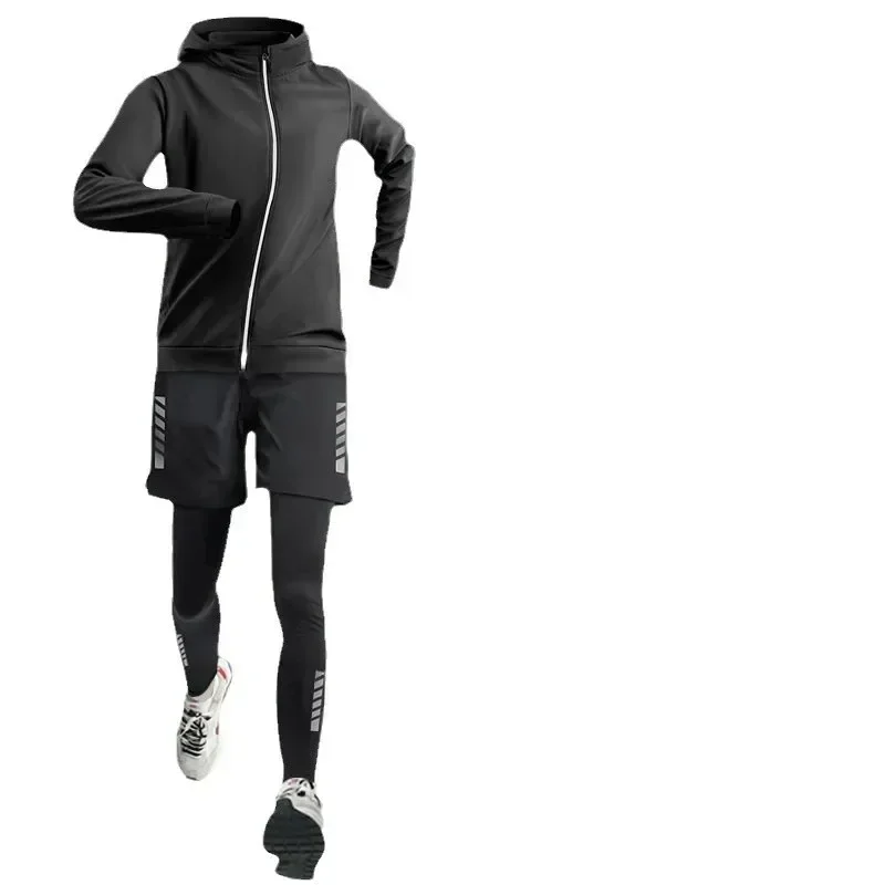 Lauf Anzug 3 stücke Sweatsuit Set Männer Sportswear männer Sport Fitness Kleidung Training Kleidung Jogging Gym Tragen Samt Trainingsanzug