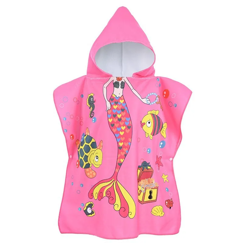 Princess Girl Beach Towel with Hood for 0-8 Years Boy Girl Children Hooded Towel Bath Robe for Kids Pajamas