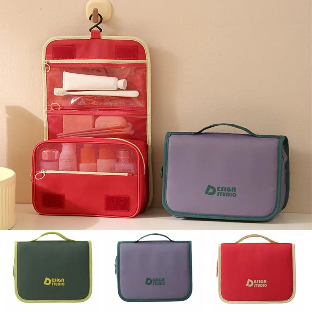 

Waterproof Travel Toiletry Bag Pendable Polyester Girl Makeup Bag Zipper Durable Toiletry Organizer Washbag Travel Accessories