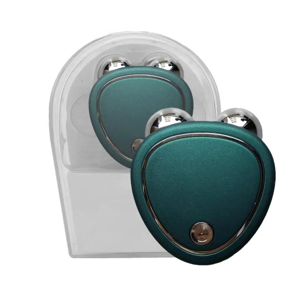 Verde EMS Face Lift Massager Macchina Rullo Microcorrente Dispositivo facciale Strumento di bellezza Ringiovanimento Stringere la pelle Strumento per il viso