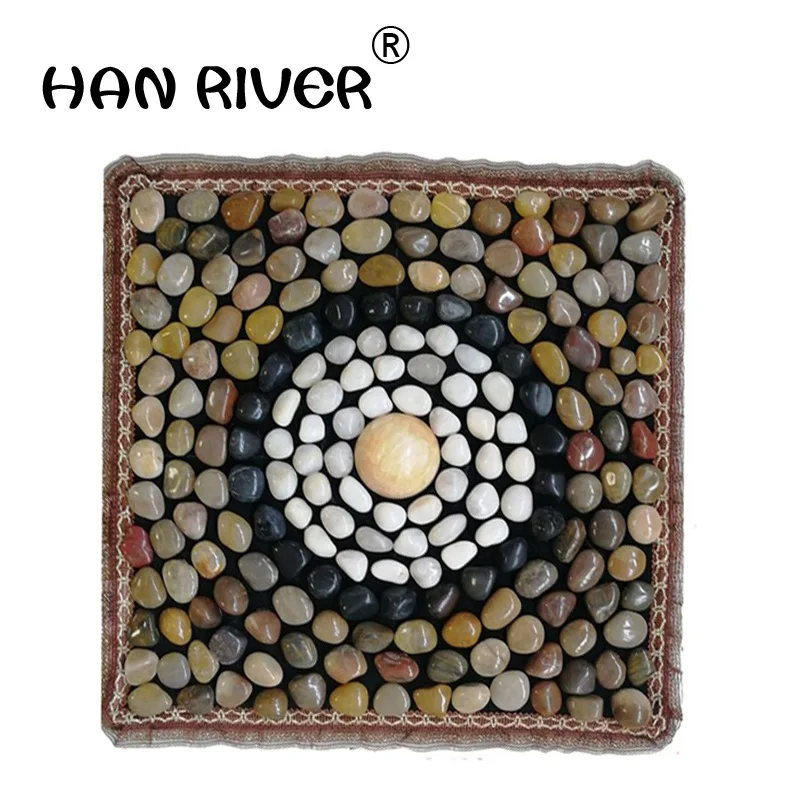 50 * 50 cm natural foot pad bai maji stone pebbles plantar acupoint massage cushion to toe platen household massager