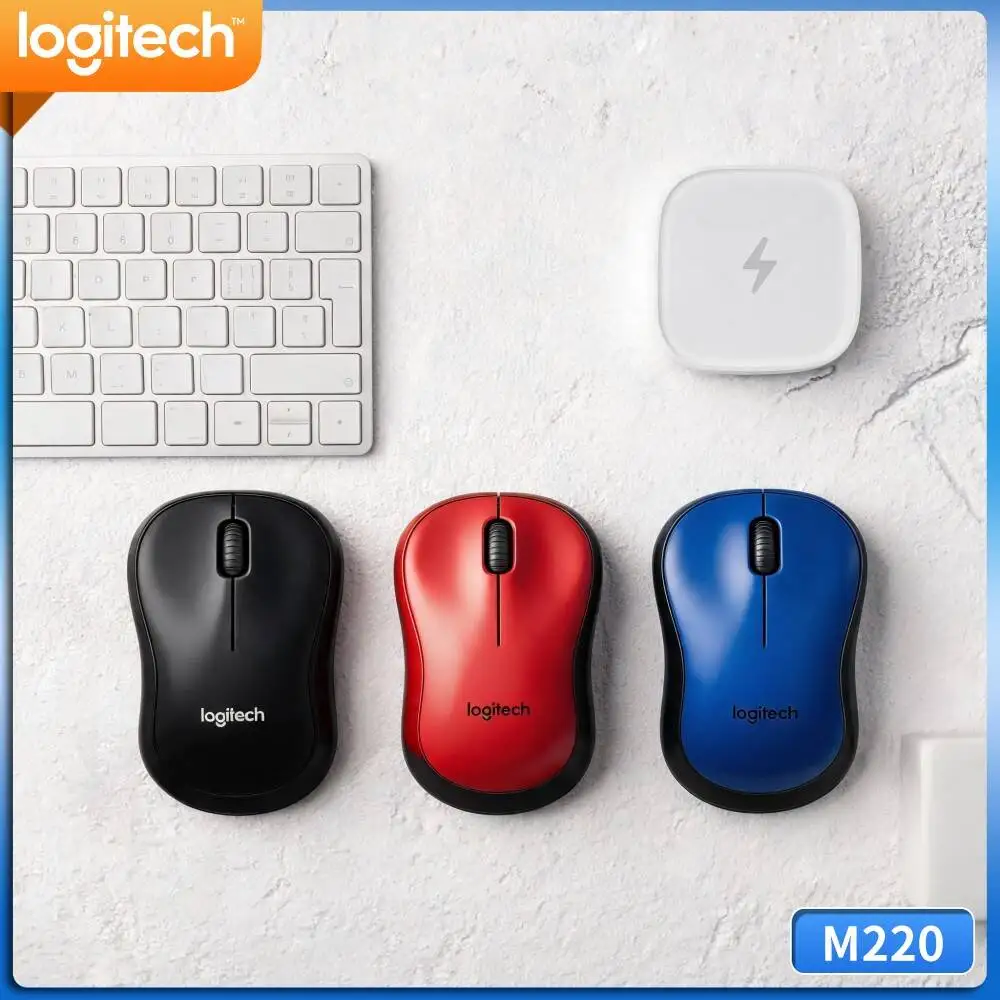 Logitech M220 Noiseless Wireless Mouse 1000DPI Sensor 3‑Button Layout For Home Office Notebook Desktop Windows Macos PC