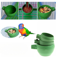 1pcs Mini Bird Parrot Food Water Bowl Feeder Pigeons Birds Hamster Cage Plastic Cup Hanging Feeding Drinking Holder Bird Feeder