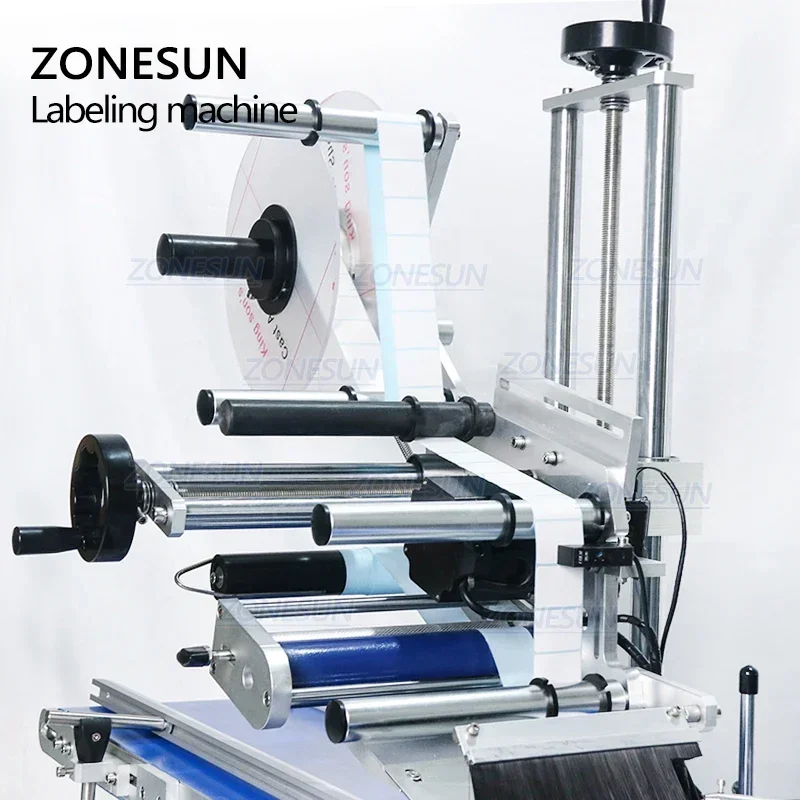 ZONESUN Desktop Automatic Plastic Bag Pouch Envelope Cosmetic Box Flat Labeling Machine Label Sticking Machine ZS-TB150PB