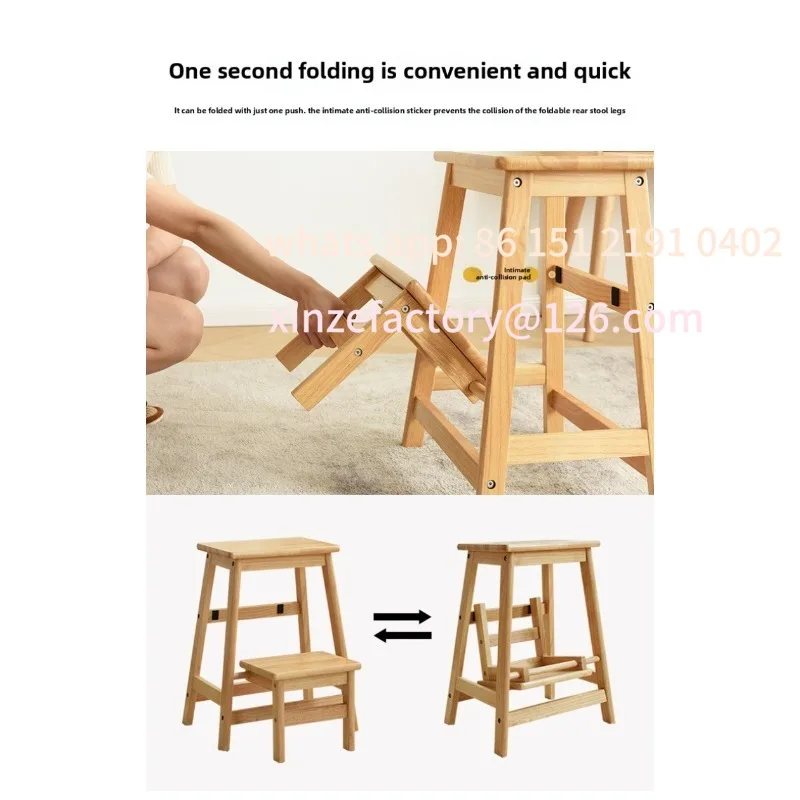 

Customizable winter multi-functional stair High bench Simplefoldable stool Solid wood step stool Home living room shoe changin