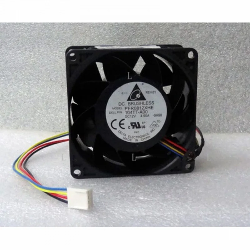 L para Delta PFR0812XHE 80mm x 38mm Ventilador de fluxo de ar extremo alto sem escova 4 pinos PWM 134 CFM