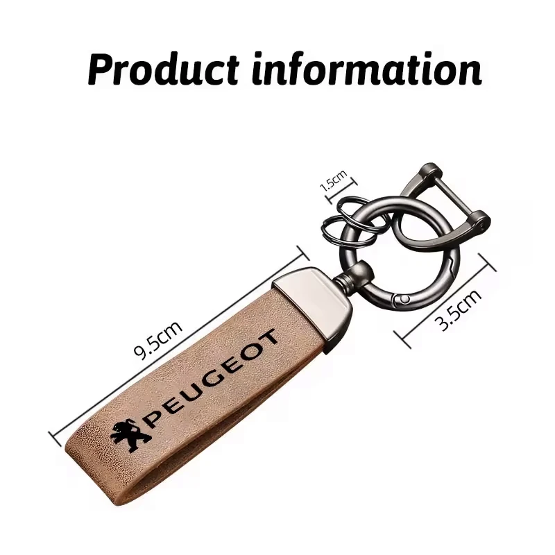 For Peugeot 208 3008 308 2008 207 107 508 607 106 406 407 307 206 301 408 5008 40 Car Keychain Auto Keyring Accessories 3D Badge view 2
