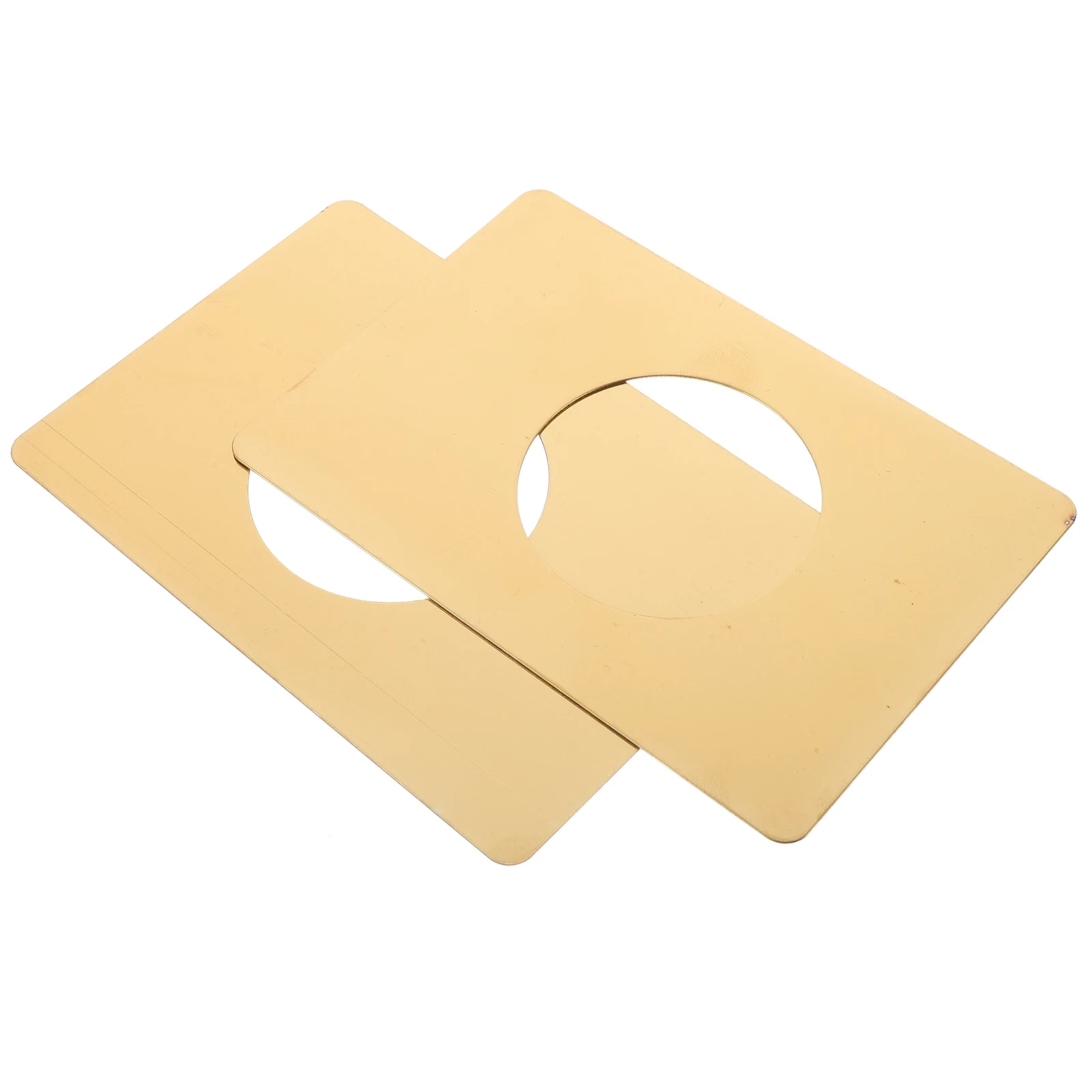 

Repair Plates Golden Metal Door Knob Covers Round Hole Fillers Standard Doors Reinforcement Supplies Easy Install Long