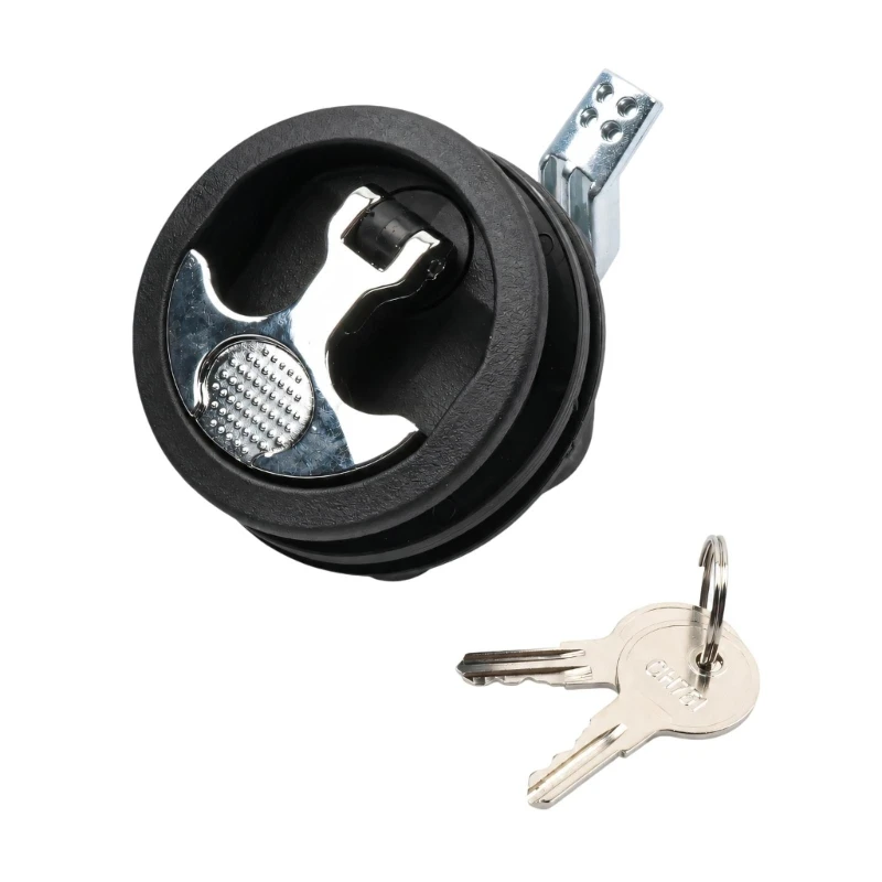 Trailer Boats Storage Door Lock with Recessed T-Handle and Flush Fold-Down Profile for Freshwater and Outdoor Storage Covers