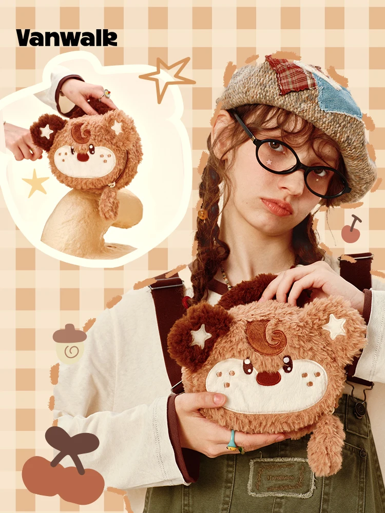 Cute Animal Portable Makeup Bag Handheld Camera Storage Bag Girl's Compact Travel Cosmetic Pouch Korean Style Polyester 